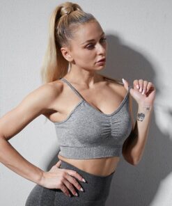 SVOKOR Fitness Bra Women Seamless Lingerie Workout Bra Sexy Underwear Sexy Bralette Backless Bras Wireless Crop Top Bra & Brief Sets color: Blue Bra|gray bra|LGray bra|Lgreen bra|orange bra|Pink Bra|yellow bra 