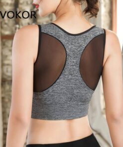 SVOKOR Plus Size Push Up Bra Women Mesh Active Bras Gym Fitness Sexy Cropped Sport Clothing Running Shockproof Underwear Wireles Bra & Brief Sets color: Black Bra|Blue Bra|dark green bra|DRed Bra|gray bra|Green Bra|Pink Bra|white bra 